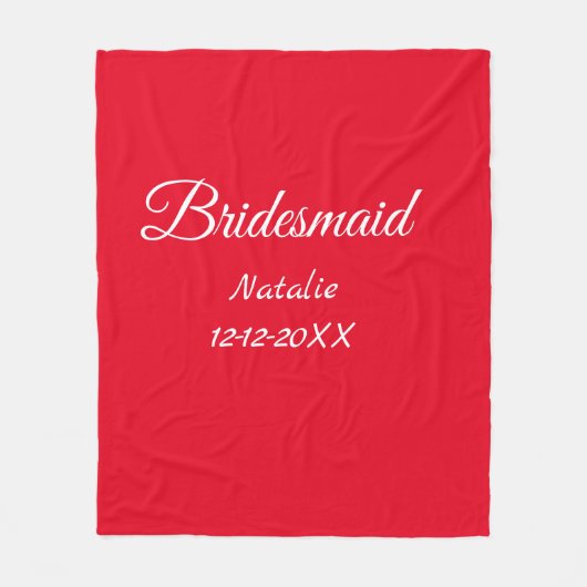 Einfache minimale rosa Bridesaid fügen den Text fü Fleecedecke (Vorderseite)