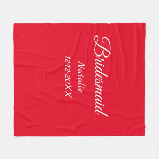 Einfache minimale rosa Bridesaid fügen den Text fü Fleecedecke (Vorderseite (Horizontal))