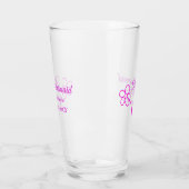 Einfache minimale rosa Bridesaid fügen den Text fü Glas (Links)