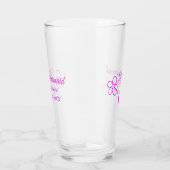 Einfache minimale rosa Bridesaid fügen den Text fü Glas (Rechts)