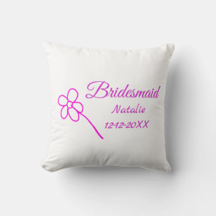 Einfache minimale rosa Bridesaid fügen den Text fü Kissen