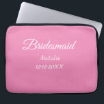 Einfache minimale rosa Bridesaid fügen den Text fü Laptopschutzhülle<br><div class="desc">Entwurf</div>