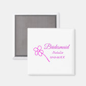 Einfache minimale rosa Bridesaid fügen den Text fü Magnet (Vorderseite/Rückseite)