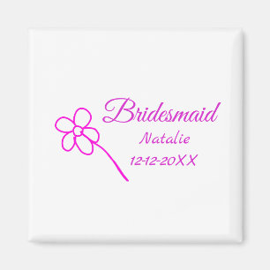 Einfache minimale rosa Bridesaid fügen den Text fü Magnet