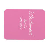 Einfache minimale rosa Bridesaid fügen den Text fü Magnet (Horizontal)