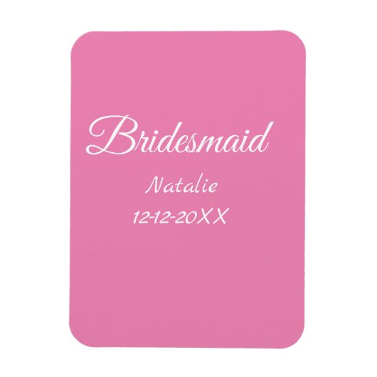 Einfache minimale rosa Bridesaid fügen den Text fü Magnet (Vertikal)
