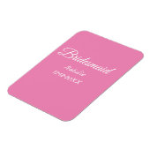 Einfache minimale rosa Bridesaid fügen den Text fü Magnet (Linke Seite)