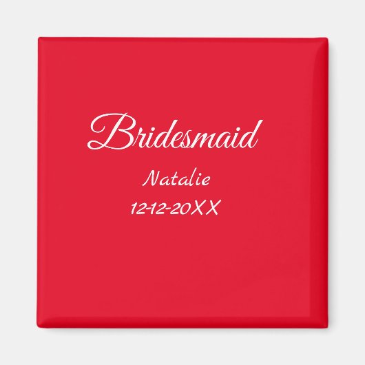 Einfache minimale rosa Bridesaid fügen den Text fü Magnet (Vorne)