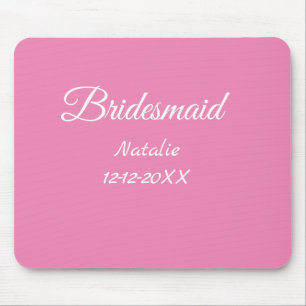 Einfache minimale rosa Bridesaid fügen den Text fü Mousepad