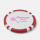Einfache minimale rosa Bridesaid fügen den Text fü Pokerchips (Einzeln)