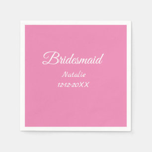 Einfache minimale rosa Bridesaid fügen den Text fü Serviette