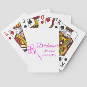 Einfache minimale rosa Bridesaid fügen den Text fü Spielkarten