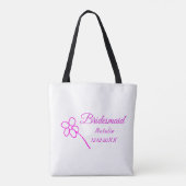 Einfache minimale rosa Bridesaid fügen den Text fü Tasche (Rückseite)