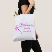 Einfache minimale rosa Bridesaid fügen den Text fü Tasche (Von Nahem)