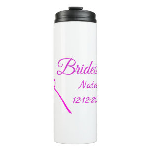 Einfache minimale rosa Bridesaid fügen den Text fü Thermosbecher