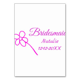 Einfache minimale rosa Bridesaid fügen den Text fü Tischnummer