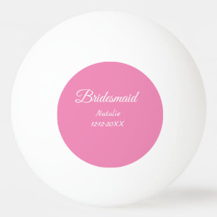 Einfache minimale rosa Bridesaid fügen den Text fü Tischtennisball