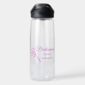 Einfache minimale rosa Bridesaid fügen den Text fü Trinkflasche (Rückseite)