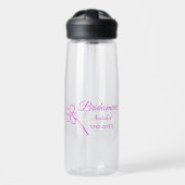 Einfache minimale rosa Bridesaid fügen den Text fü Trinkflasche (Vorne)