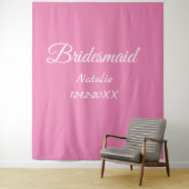 Einfache minimale rosa Bridesaid fügen den Text fü Wandteppich (Beispiel)