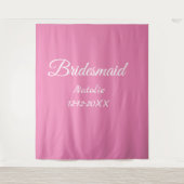 Einfache minimale rosa Bridesaid fügen den Text fü Wandteppich (Vorderseite)