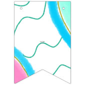 Einfache minimale rosa grüne Aquarellfarbe Fügen S Wimpelkette (Dritte Fahne)