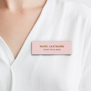 Einfache minimale Rosa Rosa Moderne Bezeichnung Namenschild