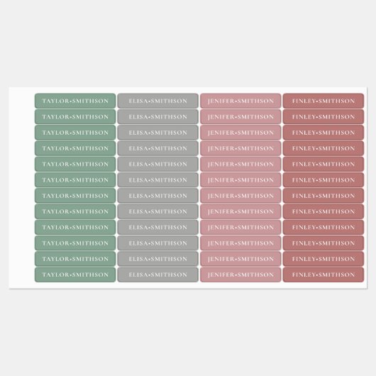 Einfache minimale Rosa und Grün Hinzufügen Ihrer N Etiketten (Blatt)
