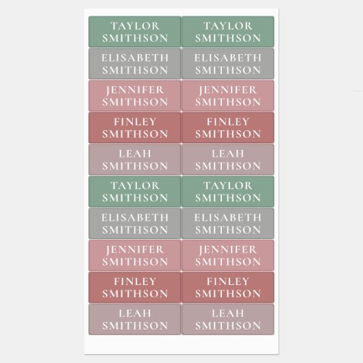 Einfache minimale Rosa und Grün Hinzufügen Ihrer N Etiketten (Blatt)