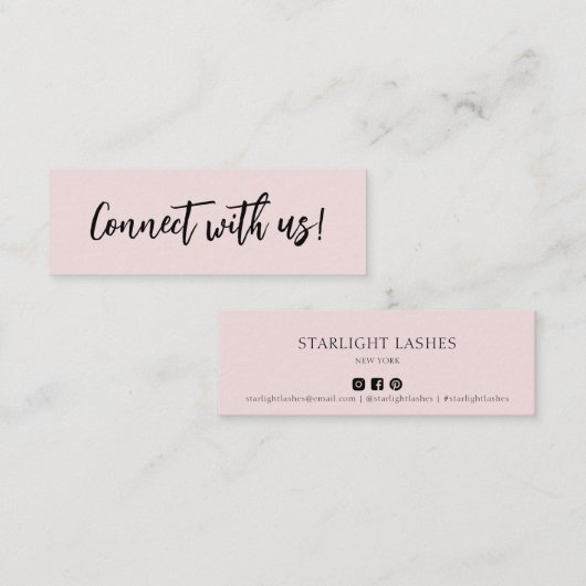 Einfache minimale Rose Kontakt mit uns Einfügen Mini Visitenkarte (Vorne/Hinten)