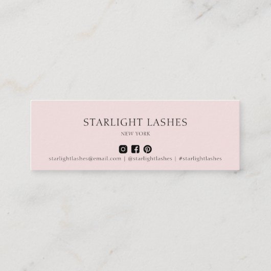 Einfache minimale Rose Kontakt mit uns Einfügen Mini Visitenkarte (Rückseite)