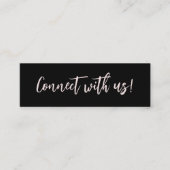 Einfache minimale Rose Schwarzer Kontakt mit uns E Mini Visitenkarte (Vorderseite)