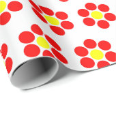 Einfache minimale Rot-Gelb-Blumen Geschenkpapier (Rolleneckpunkt)