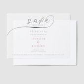 Einfache minimale rote Schrift mit Foto White Wedd Pergament Einladungen (Versetzt)