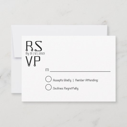 Einfache Minimale Rsvp-Karte Einladung (Vorderseite)