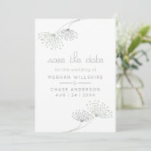 Einfache minimale Sage Green und Kohle Blume Einladung (Stehend Vorderseite)