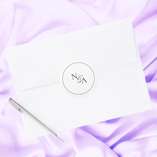 Einfache minimale Sauberkeit Elegante Initialen Br Runder Aufkleber