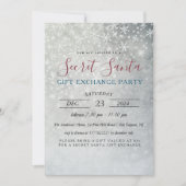 Einfache Minimale Schneeflocken Geheimnis Santa Pa Einladung (Vorderseite)