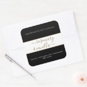 Einfache minimale Schreibkandle-Etikettenaufkleber Quadratischer Aufkleber (Umschlag)