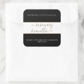 Einfache minimale Schreibkandle-Etikettenaufkleber Quadratischer Aufkleber (Tasche)