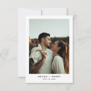 Einfache minimale Schwarz-Weiß-Hochzeit Dankeskarte