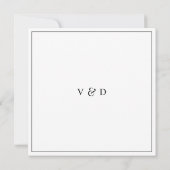 Einfache minimale Schwarz-Weiß-Hochzeit Einladung (Rückseite)