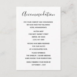 Einfache Minimale Schwarz-Weiß-Kalligrafie-Hochzei Begleitkarte