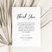 Einfache Minimale Schwarz-Weiß-Script-Hochzeit Dankeskarte