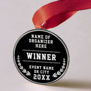 Einfache Minimale Schwarz-Weiß-Sportunternehmen-Me Ornament Aus Metall