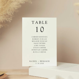 Einfache minimale Schwarz-weiße Hochzeitssitzkarte