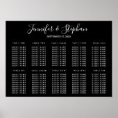 Einfache minimale Schwarz-weiße Sitzkarte Poster (Vorne)