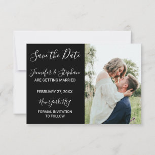 Einfache Minimale Schwarz-weiße Typografie Save The Date