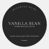 Einfache minimale schwarze, hausgemachte Kerze - P Runder Aufkleber (Vorderseite)