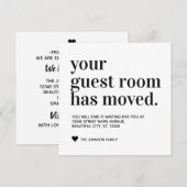 Einfache minimale schwarze Typografie-Zimmerbewegu Ankündigung (Vorne/Hinten)